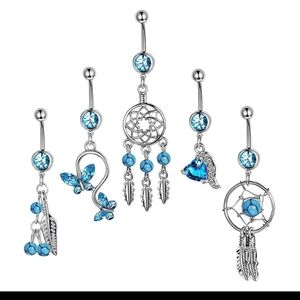 5Pcs/Set Stainless Steel Dream Catcher Belly Ring